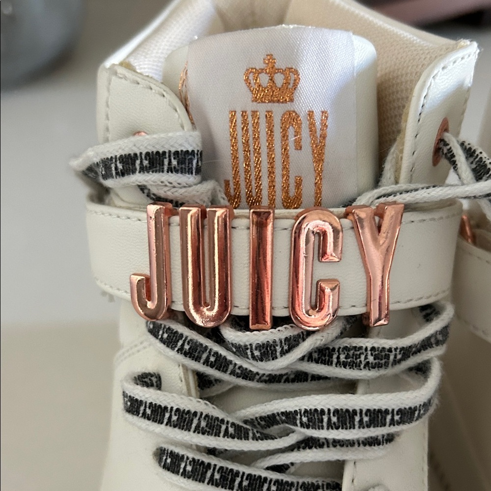 Juicy Couture Cream High-Top Sneakers with Black Laces - Picture 5 of 5